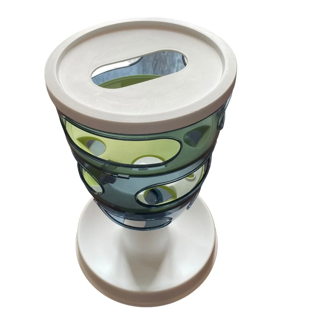 Catit Senses Food Tree Cat Feeder Green White  HTF Labyrinth of Cats Slow Feed